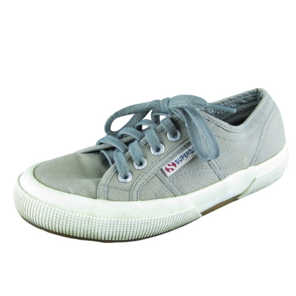 Superga Women Sneaker Shoes Size 5 Medium Gray Cotton Lace Up